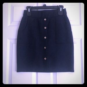 Button Fron Pencil Skirt